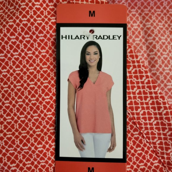 Hilary Radley Women's V-Neck Short Sleeve Blouse - Picture 3 of 3